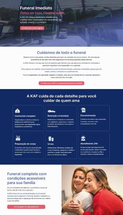 Nova página do Funeral Imediato KAF